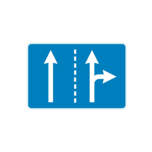 Norādījuma zīme Nr.513/Braukšanas virzieni joslās. Izmēri: 1050x700mm. 1. atstarošanas klase.