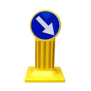 Virzienu norādošs brīdinājuma panelis ar bultu (pa labi), d=400mm (PL)