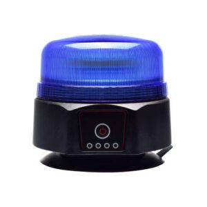 LED bākuguns uz magnēta ar piesūcekni, lādējama (12-24V), R65, zila