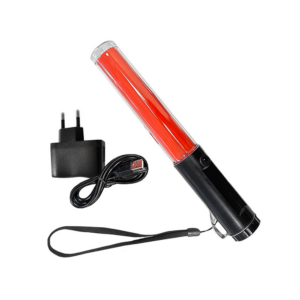 Zizlis satiksmes regulēšanai (sarkans), LED - 3 režīmi, ar magnētu, lādējams