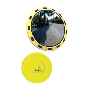 Spogulis ø50 cm, dzeltens/melns