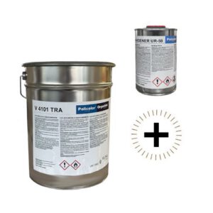 Divkomponentu poliuretāna pārklājums metāla virsmām V4101 TRA ar cietinātāju UR-50, sarkans, RAL3001, 20KG [V4101]