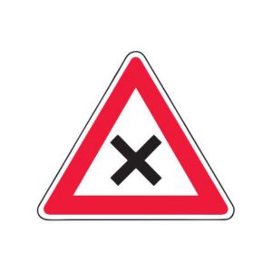 Metāla brīdinājuma zīme Nr.101/Vienādas nozīmes ceļu krustojums, 1200x1200mm, 1. atstarošanas klase