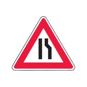 Brīdinājuma zīme Nr.108/Ceļa sašaurinājums, 1200x1200mm, 1. atstarošanas klase