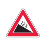 Brīdinājuma zīme Nr.110/Stāvs lejupceļš, 1200x1200mm, 1. atstarošanas klase