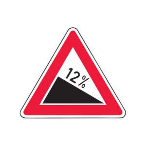 Brīdinājuma zīme Nr.110/Stāvs lejupceļš, 1200x1200mm, 2. atstarošanas klase