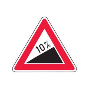 Brīdinājuma zīme Nr.111/Stāvs augšupceļš, 1200x1200mm, 1. atstarošanas klase