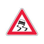 Brīdinājuma zīme Nr.115/Slidens ceļš, 1200x1200mm, 1. atstarošanas klase