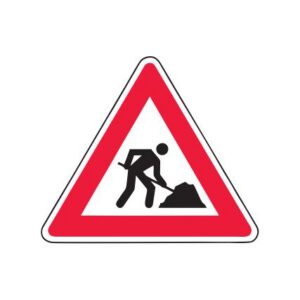 Brīdinājuma zīme Nr.118/Uz ceļa strādā, 1200x1200mm, 1. atstarošanas klase