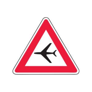 Brīdinājuma zīme Nr.129/Zemu lidojošas lidmašīnas,1200x1200mm, 2. atstarošanas klase