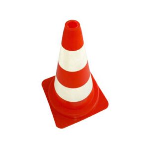 Konuss h=50cm, mīksta PVC, divas baltas atstarojošo lodīšu joslas