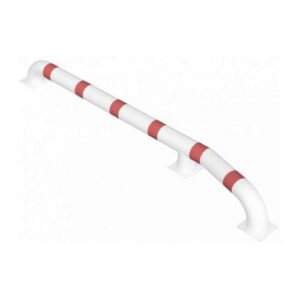 Metāla aizsargbarjera (cinkota, balta ar sarkanām atstarojošām joslām), 3000mm, kreisā puse ( [SCH]