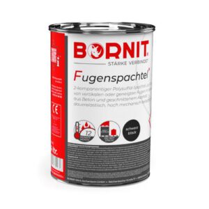 BORNIT® Fugenspachtel auksta pielietojuma masa vertikālu/slīpu šuvju hermetizēšanai (2-komponentu), 4l bundža, melna