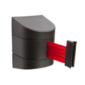 Izvelkama lenta (melns korpuss) ar stiprinājumu, 7.7m sarkana lenta [SOR]