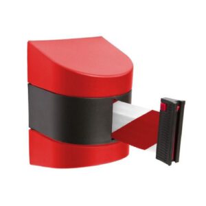 Izvelkama lenta (sarkanmelns korpuss) ar stiprinājumu, 7.7m sarkanbalta lenta [SOR]