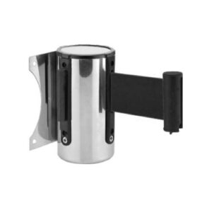 Izvelkama lenta (metāla korpuss) ar stiprinājumu, 2.7m melna lenta [SOR]