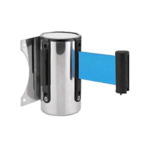 Izvelkama lenta (metāla korpuss) ar stiprinājumu, 4.5m zila lenta [SOR]