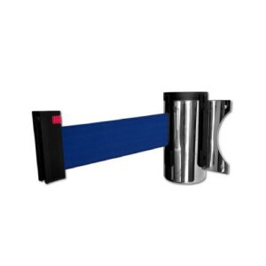 Izvelkama lenta (nerūsējošā tērauda korpuss) ar stiprinājumu, 2.3m tumši zila lenta [SOR]