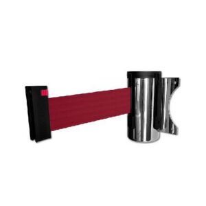 Izvelkama lenta (nerūsējošā tērauda korpuss) ar stiprinājumu, 2.3m sarkanbrūna lenta [SOR]