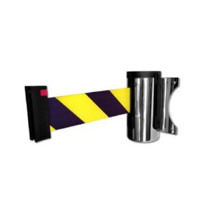 Izvelkama lenta (nerūsējošā tērauda korpuss) ar stiprinājumu, 3.6m dzeltenmelna lenta [SOR]