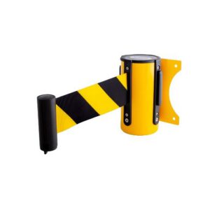 Izvelkama lenta (dzeltens metāla korpuss) ar stiprinājumu, 2.7m dzeltenmelna lenta [SOR]