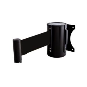 Izvelkama lenta (melns metāla korpuss) ar stiprinājumu, 2.7m melna lenta [SOR]