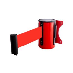 Izvelkama lenta (sarkans metāla korpuss) ar stiprinājumu, 4.5m sarkana lenta [SOR]