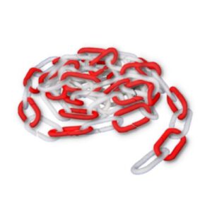 Plastmasas ķēde, 1m (sarkanbalta), d=7mm [SOR]