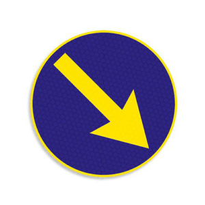 Finiera ceļa zīme Nr.410/411 Šķērsli apbraukt pa labo/kreiso pusi, d. 700mm, 1. atstarošanas klase