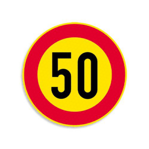 Finiera ceļa zīme Nr.323 Maksimālā ātruma ierobežojums, d. 700mm, 1. atstarošanas klase