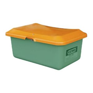 Smilts/sāls stiklšķiedras konteiners, zaļš ar oranžu vāku, 100l [CE]