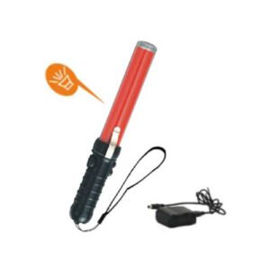 Zizlis satiksmes regulēšanai 30cm (sarkans), LED - 3 režīmi + signāls (taure), ar magnētu, lādējams