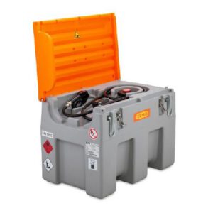 Mobilā dīzeļdegvielas uzpildes un uzglabāšanas tvertne DT MOBIL EASY (sertificēta), 460l ar 4Ah akumulatoru (ar veramu vāku)