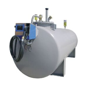 Stacionārā dīzeļdegvielas uzpildes un uzglabāšanas tvertne ar elektrisko sūkni, 7500L (dubultsienu, tērauda), d=1600mm (4200x1750x2250mm)