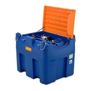 Mobilā AdBlue® uzpildes un uzglabāšanas tvertne BLUE-MOBIL EASY, 980l ar 12V elektrisko sūkni (ar veramu vāku)