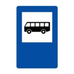 Norādījuma zīme Nr.541/Autobusa un trolejbusa pietura (ar uzrakstu), 600x900mm, 2. atstarošanas klase