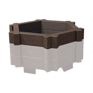 Pārstrādātas plastmasas puķu poda (sešstūra) paaugstinājums 1080x620x120mm [HA]