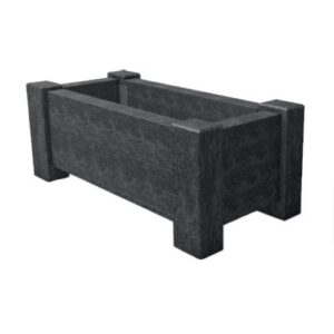 Pārstrādātas plastmasas puķu pods 1300x600x500mm, antracīta pelēks/melns (137l) [HA]