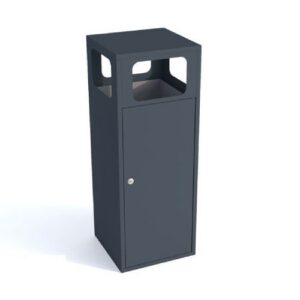 Metāla atkritumu tvertne ar atkritumu iemešanu no 4 sāniem (cinkota un krāsota), 80l [KRO]