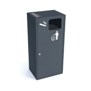 Metāla atkritumu tvertne ar pelnu trauku (cinkota un krāsota RAL), 80l [KRO]