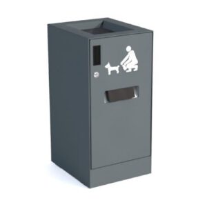 Atkritumu tvertne suņu ekskrementiem (metāla; RAL tonī), 80l [KRO]