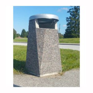 Betona atkritumu tvertne ar pulverkrāsotu metāla vāku, 450x450x920mm (50L)