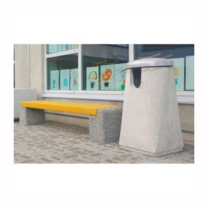 Betona atkritumu tvertne ar pulverkrāsotu metāla vāku, 500x500x1035mm (50L)