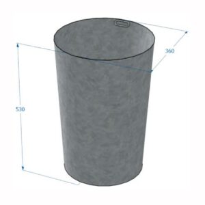 Nerūsējošā tērauda grozs (ieliktnis) betona atkritumu tvertnēm (50L)