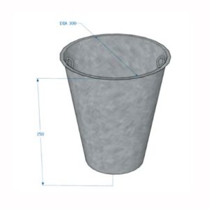 Nerūsējošā tērauda grozs (ieliktnis) betona atkritumu tvertnēm, apaļš (10L)