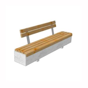 Betona soliņš ar koka dēlīšiem (ar atzveltni), 2400x525x850mm