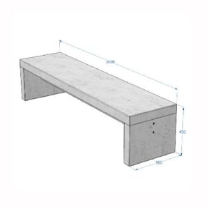 Betona soliņš (gluda betona), 2000x500x450mm