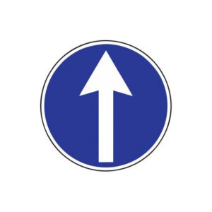 Rīkojuma zīme Nr.401/Braukt taisni, d.900mm, 2. atstarošanas klase