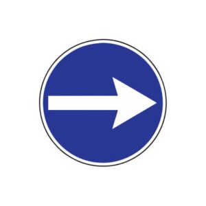 Rīkojuma zīme Nr.407/Braukt pa labi, d.900mm, 2. atstarošanas klase