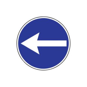 Rīkojuma zīme Nr.408/Braukt pa kreisi, d.900mm, 2. atstarošanas klase